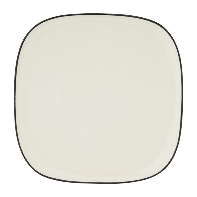 Bord organic - vierkant - wit - 25,5 cm 