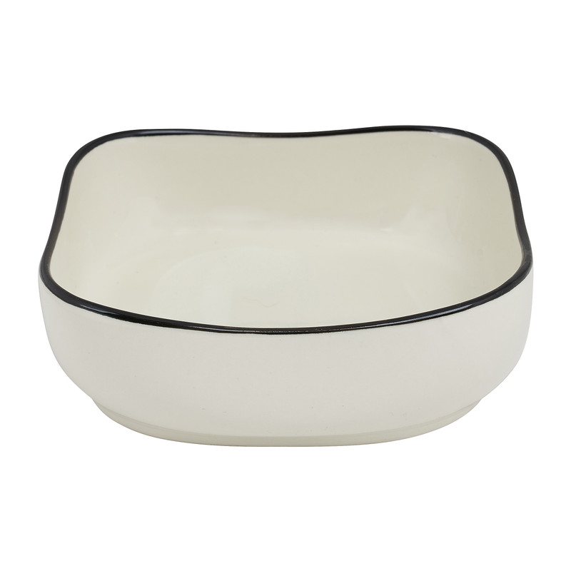 Kom organic vierkant - wit  - 15 cm 