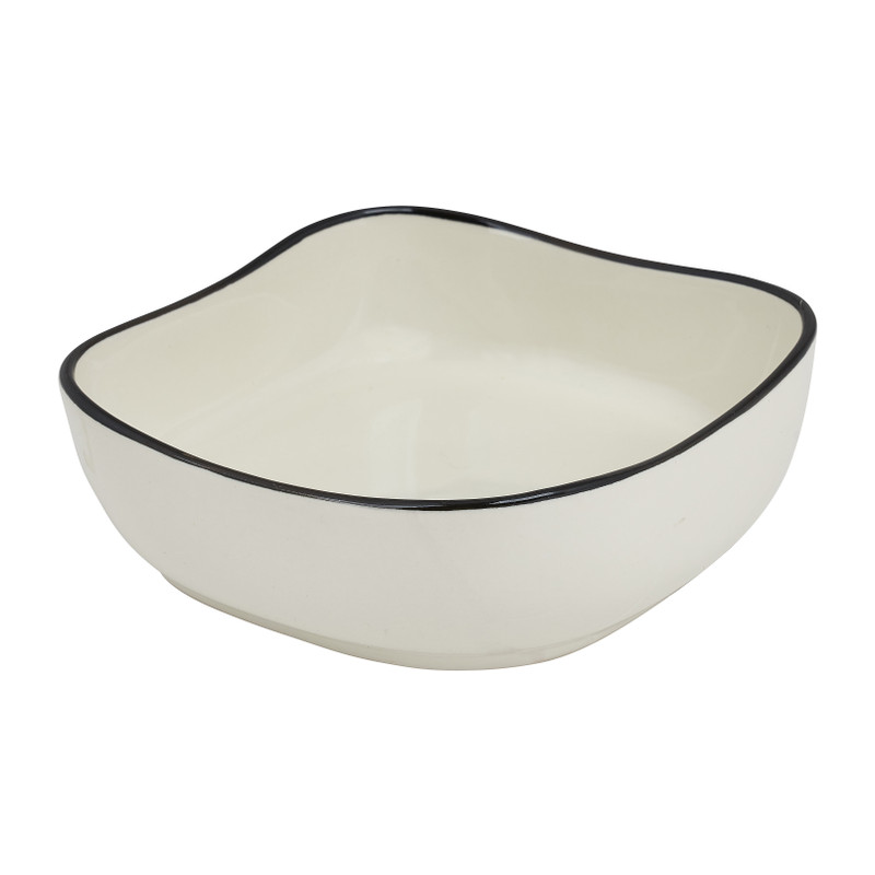 Kom organic vierkant - wit  - 15 cm 