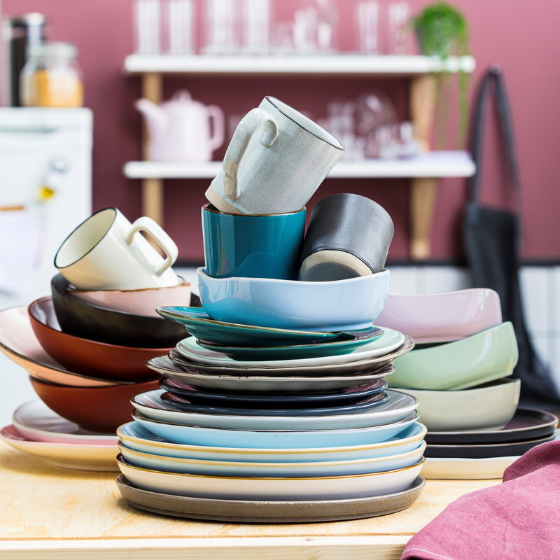 Kom organic vierkant - wit  - 15 cm 