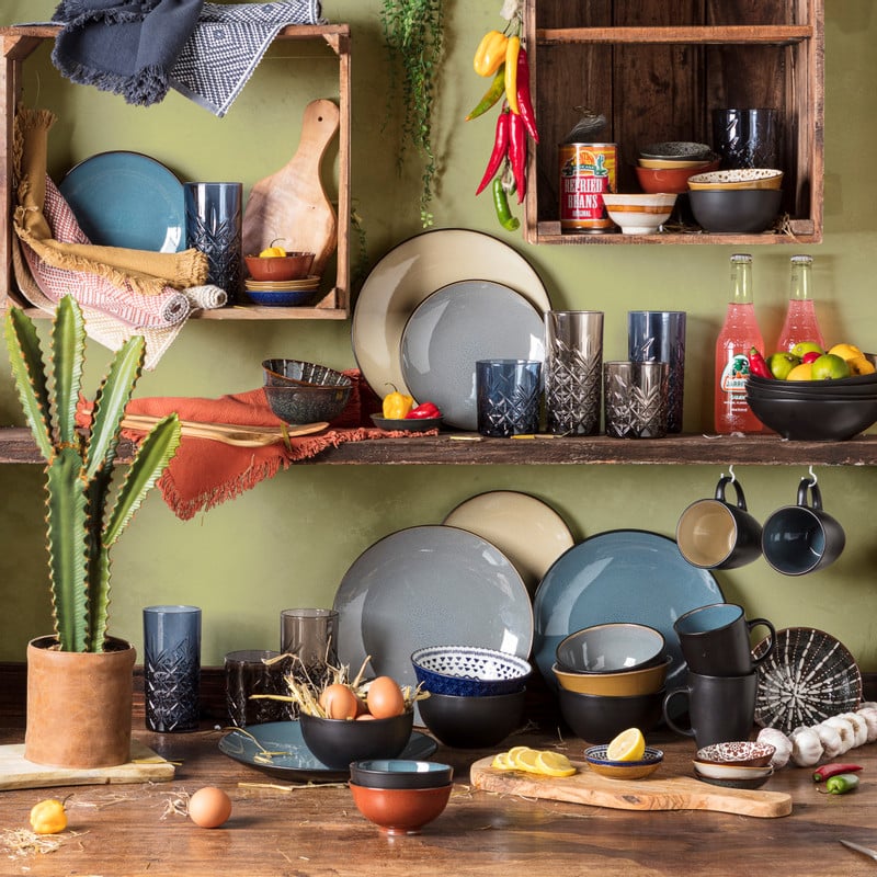 Ontbijtbord Elena - blauw - Ø20 cm