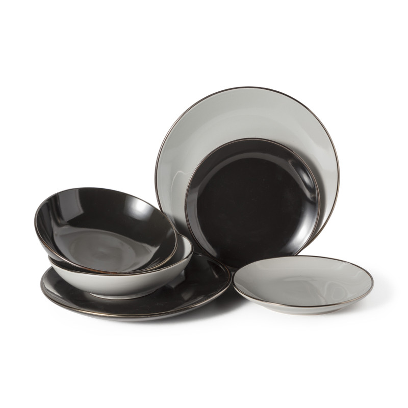 Dessert bord goldline - zwart/goud - ø19 cm