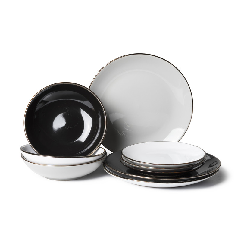 Dinerbord goldline - grijs/goud - ø27 cm