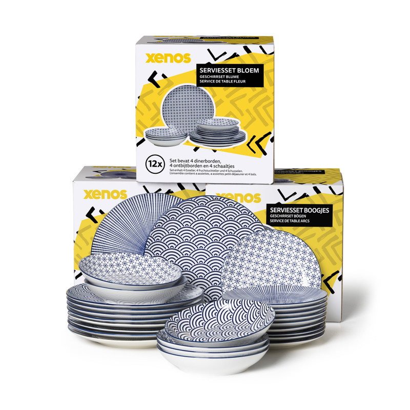 Serviesset bloem - 12-delig - 4 persoons