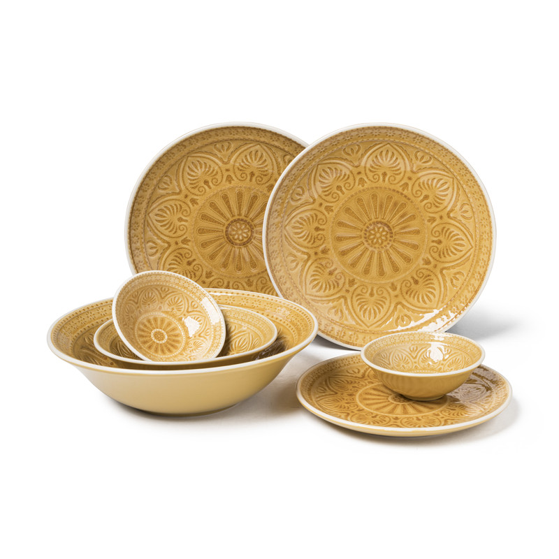 Schaal Yasmine - oker geel - 26.5 cm