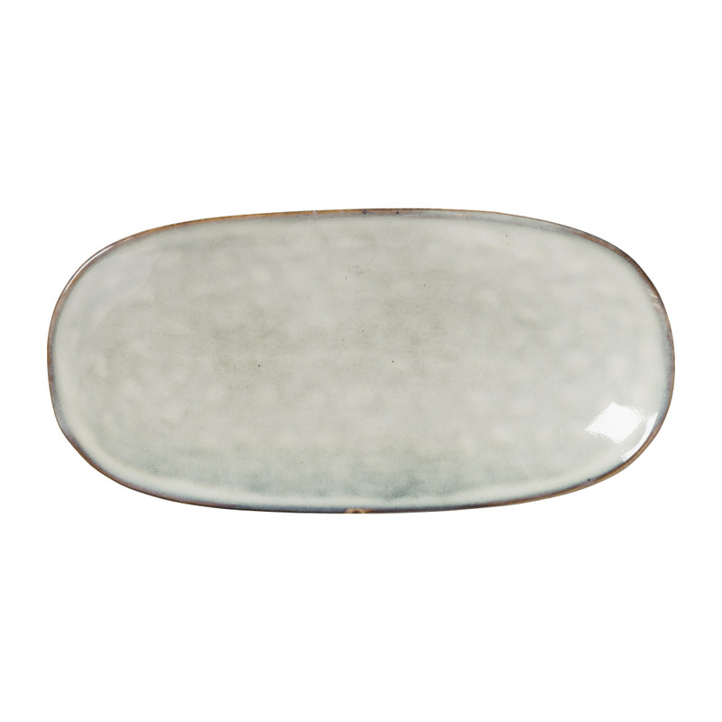Bord ovaal Toscane - grijs - 25.5x12 cm 