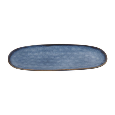 Bord ovaal Toscane - donkerblauw - 25.5x12 cm 