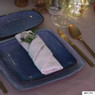 Vierkant bord Toscane - donkerblauw - 25 cm 