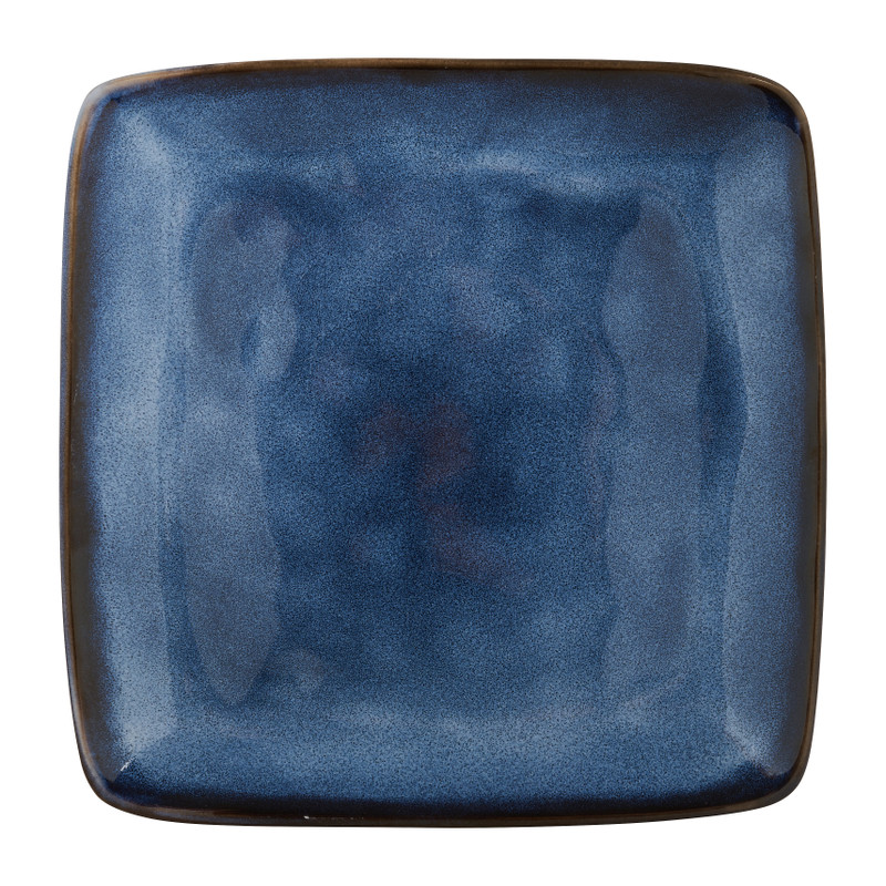 Vierkant bord Toscane - donkerblauw - 20 cm