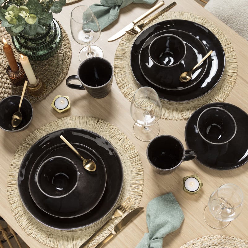 Serviesset Toscane - zwart - 32-delig - 8 persoons