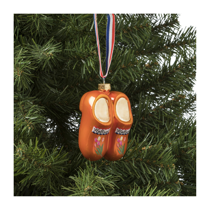 Kersthanger klompjes - oranje - 9x6x4 cm