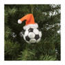 Kerstbal voetbal - multikleur - ø6.5x8 cm