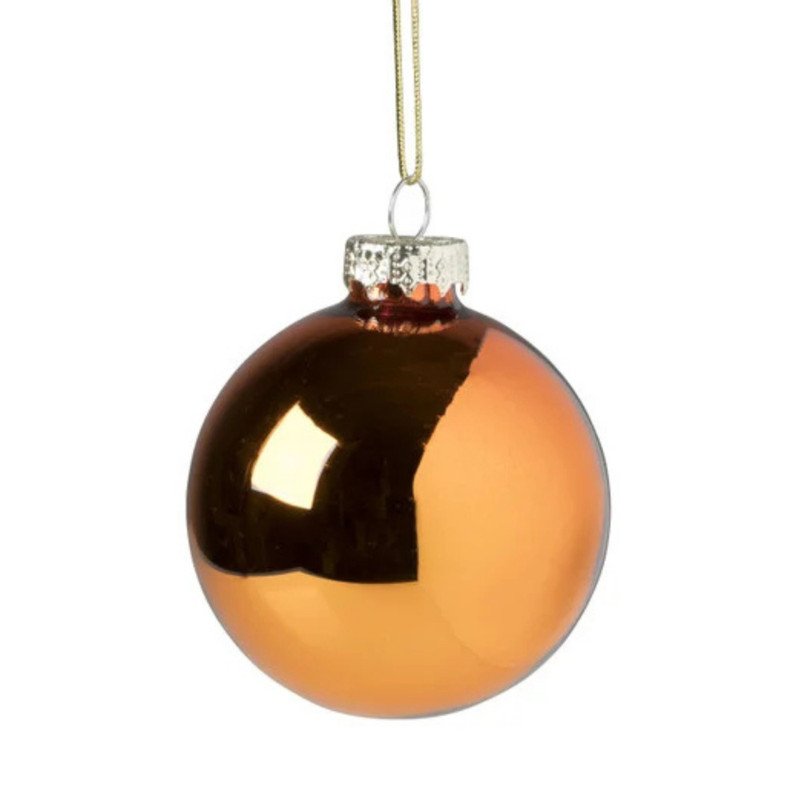 Kerstbal oranje - diverse varianten - ø7 cm