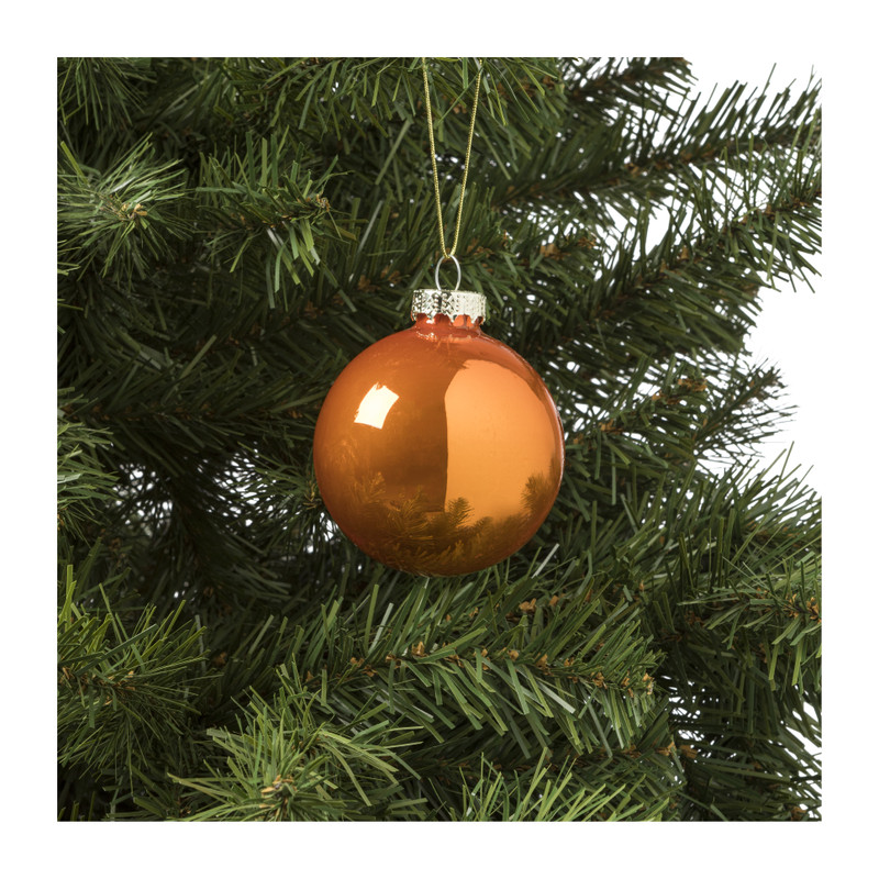 Kerstbal oranje - diverse varianten - ø7 cm