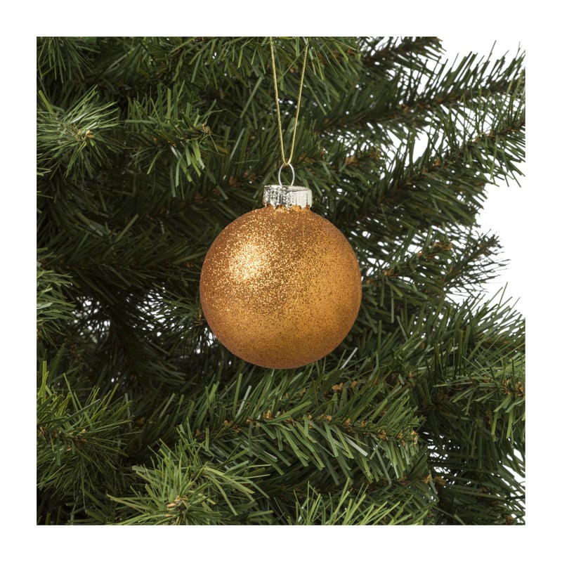 Kerstbal oranje - diverse varianten - ø7 cm