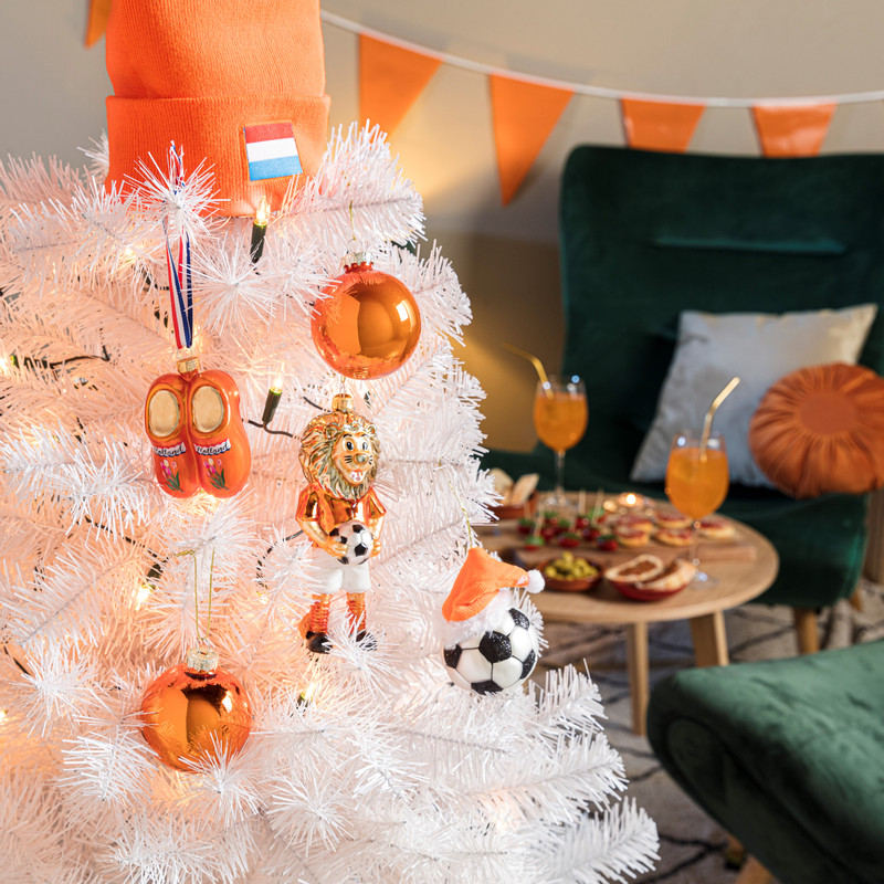 Kerstbal oranje - diverse varianten - ø7 cm