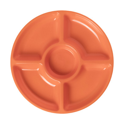 Bord met 4 vakken - oranje