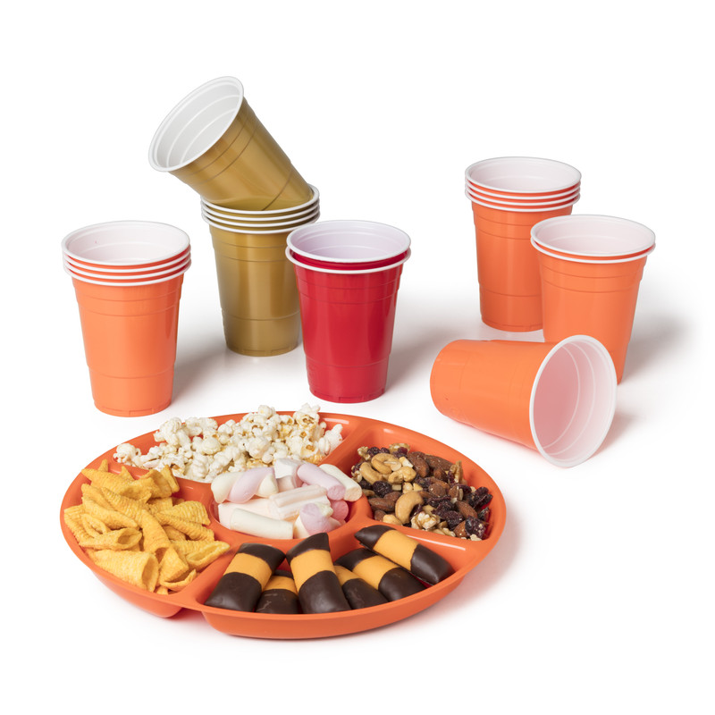 Bord met 4 vakken - oranje