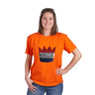 T-shirt kroon - oranje - maat S/M