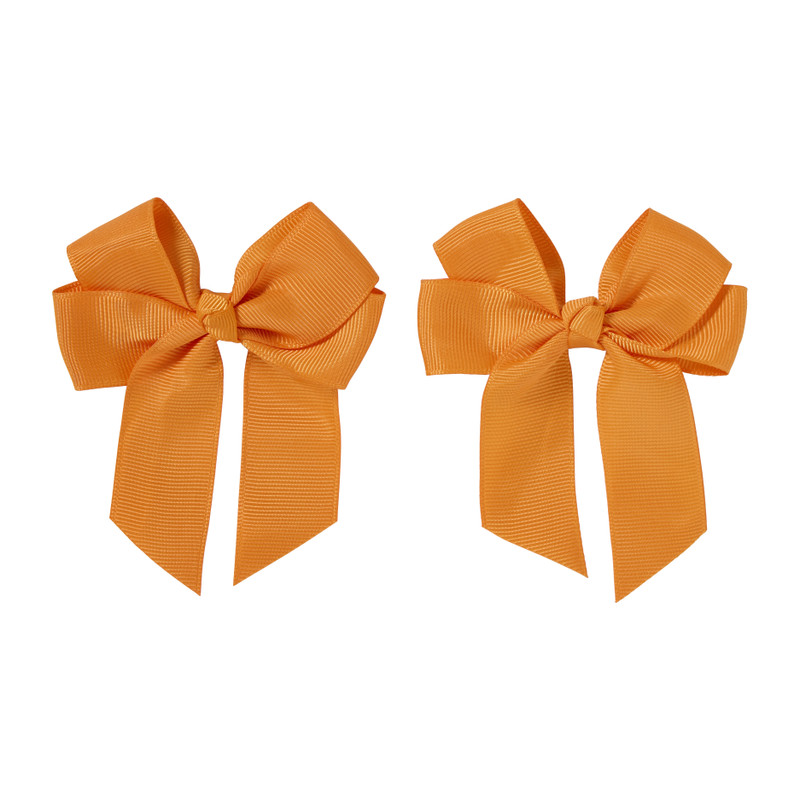 Strik haarclipjes - oranje - set van 2 