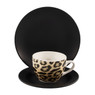 Koffie set  - luipaard/zwart - 18-delig