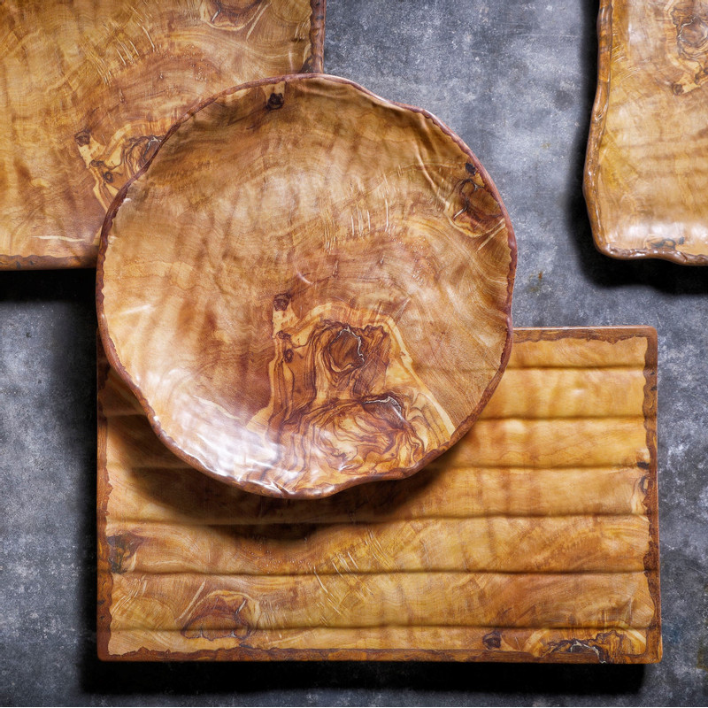 Schaal - houtkleur - 21x14 cm