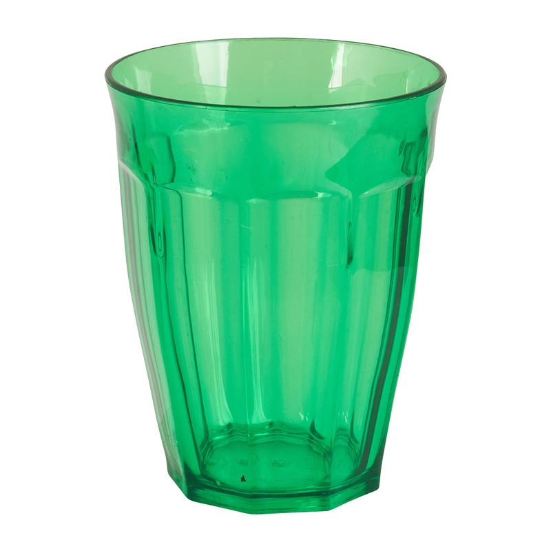 Beker met facetten - groen - 35 cl