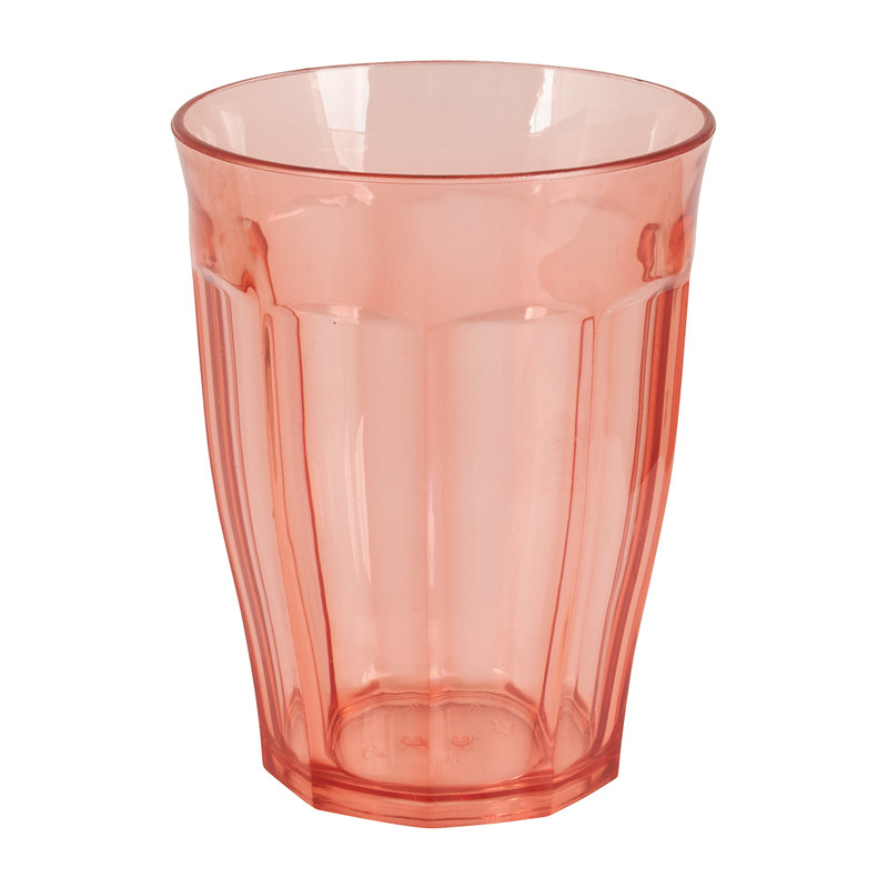 Beker met facetten - rood - 35 cl