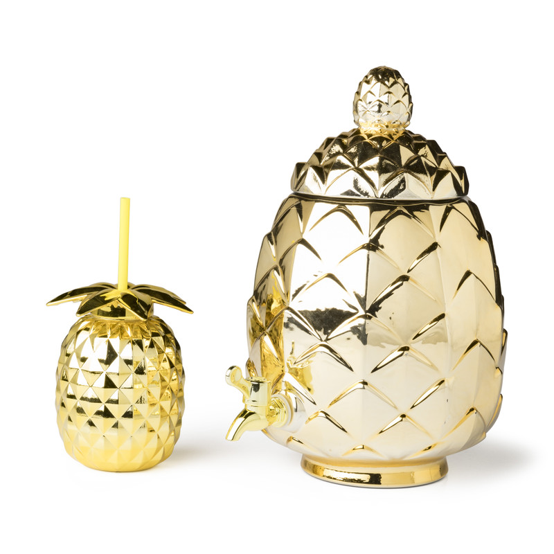 Drinkbeker ananas - goud