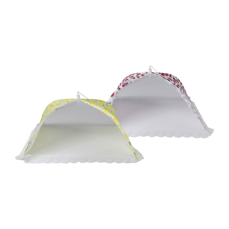 Foodcover citroen - geel/wit - 45x45 cm