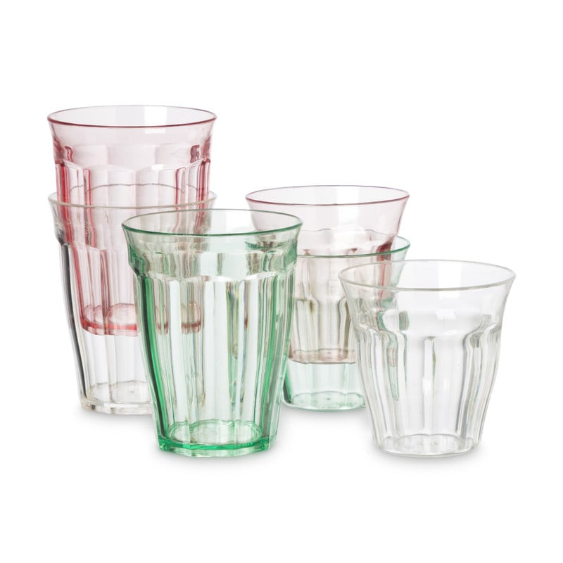 Beker met facetten - rood - 450 ml 