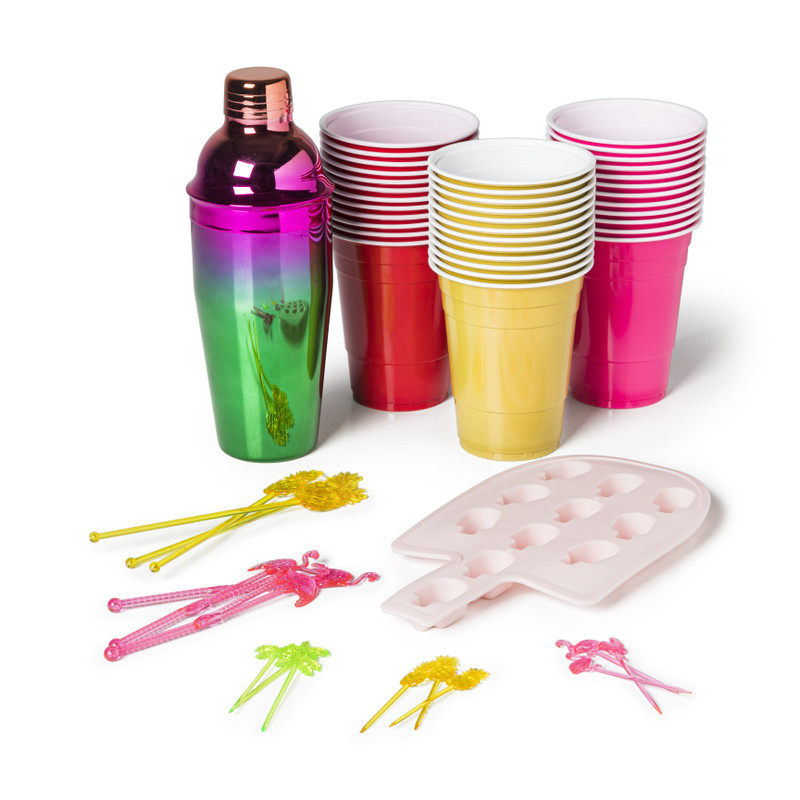 Cocktail roerstaafjes - flamingo - set van 12