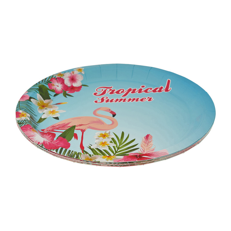 Papieren bordjes tropical  - set van 8