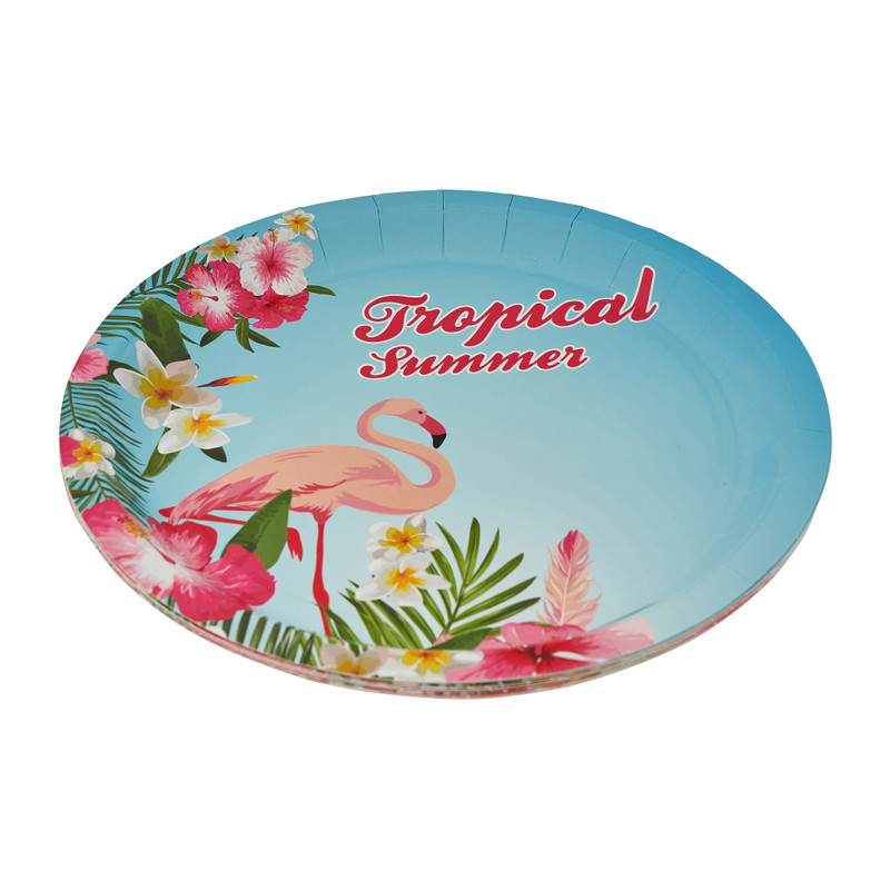 Papieren bordjes tropical  - set van 8