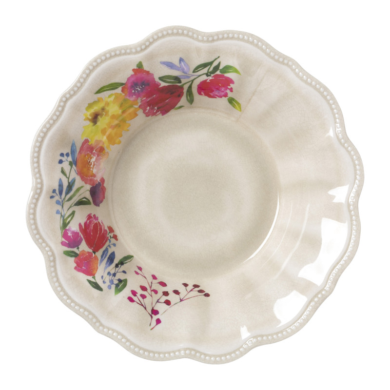 Diep bord flowers - diverse kleuren - ⌀21 cm 