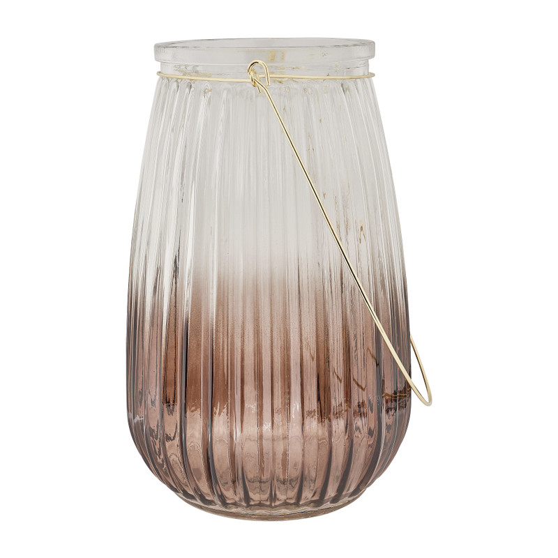 Lantaarn relief - grijs - ø19x29 cm 