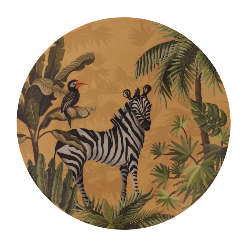 Bord bamboe - zebra - ⌀25 cm