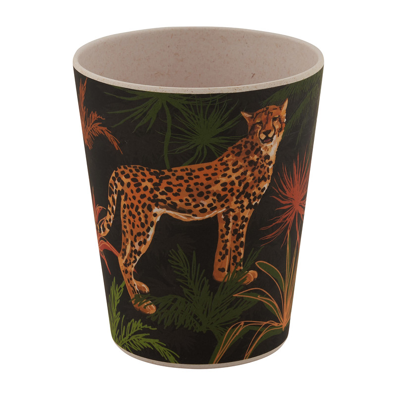 Beker bamboe - panter - 250 ml 