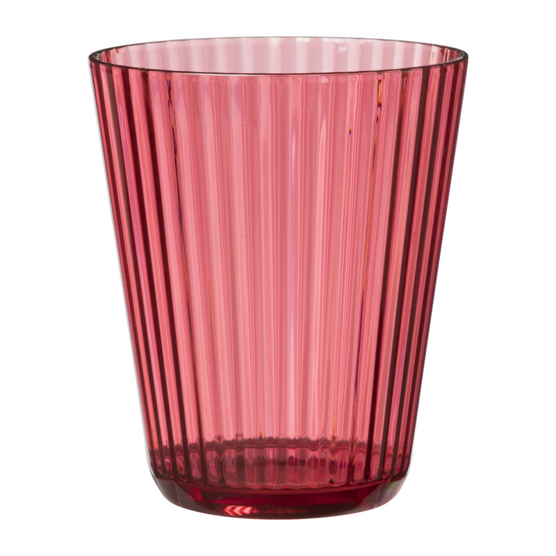 Beker ribbel kunststof - rood - 300 ml 