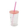 Drinkbeker met rietje - diverse kleuren - 270 ml 