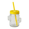 Drinkbeker cactus met rietjes - diverse kleuren - 500 ml