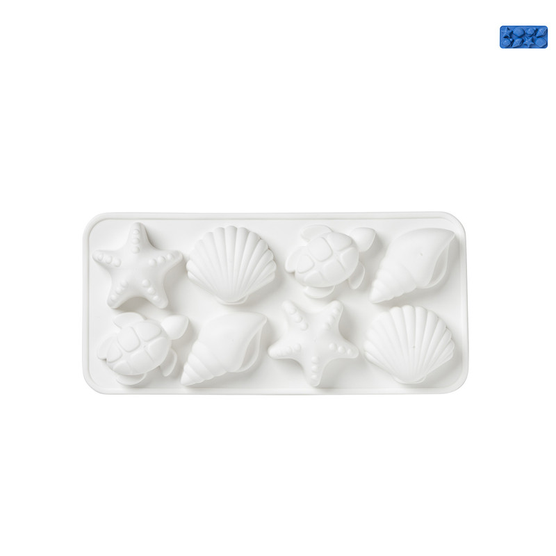 Ijsblokjesvorm ocean - blauw/wit - 21x10x2,5 cm