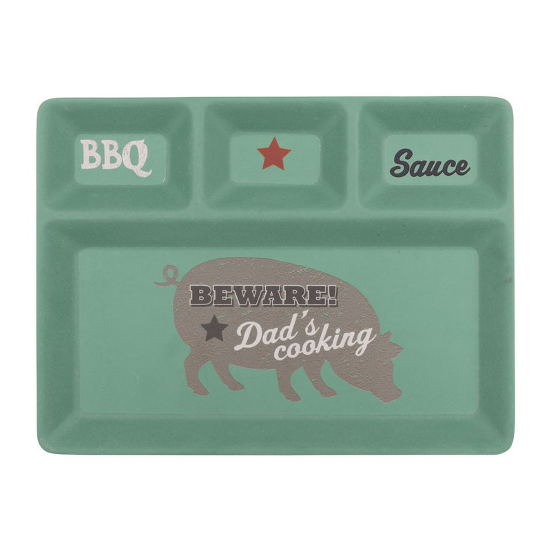 BBQ viervaksbord bamboe - groen