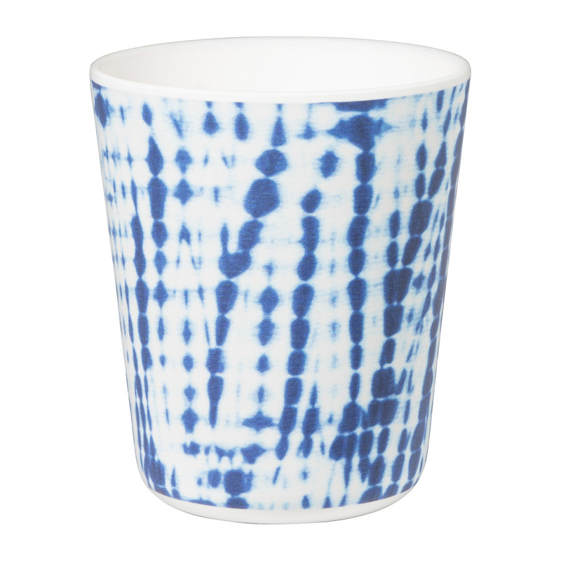 Beker Santorini tie dye - wit/blauw - 440 ml