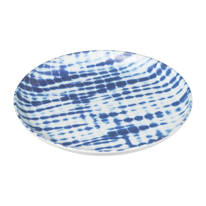 Dinerbord Santorini tie dye - wit/blauw - ø25,2 cm