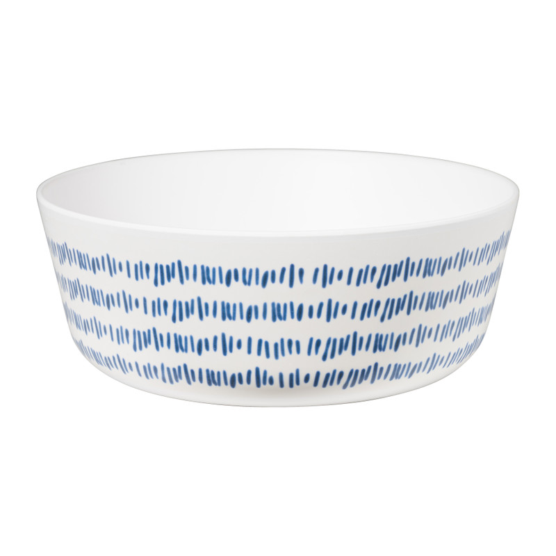 Schaal Santorini - wit/blauw - ø26x10 cm