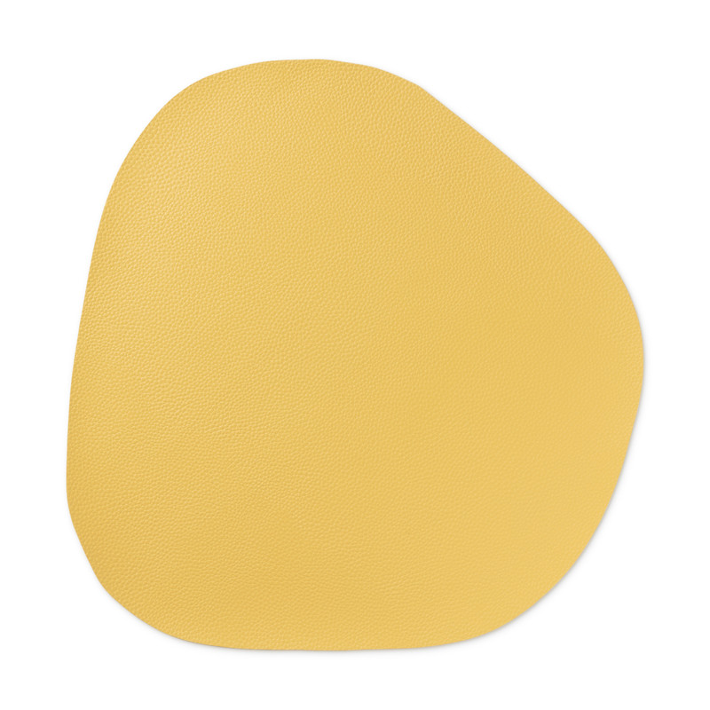 Placemat imitatieleer organic - geel - 35x36,5 cm 