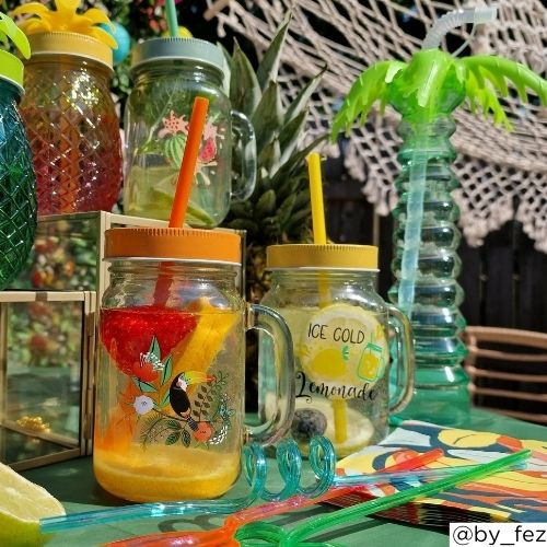 Mason jar oranje - 450 ml