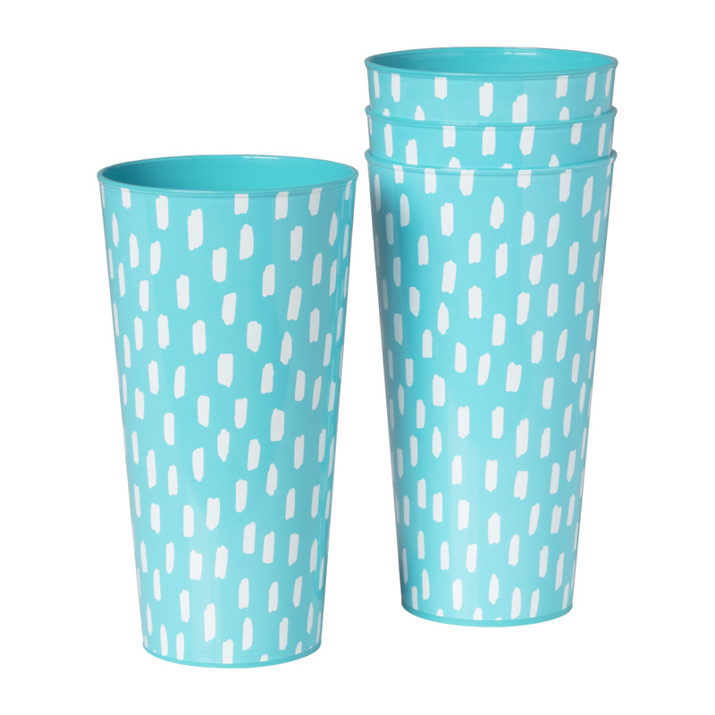 Beker stippen - diverse kleuren - 400 ml - set van 4