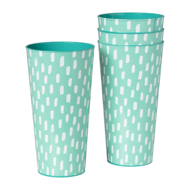 Beker stippen - diverse kleuren - 400 ml - set van 4